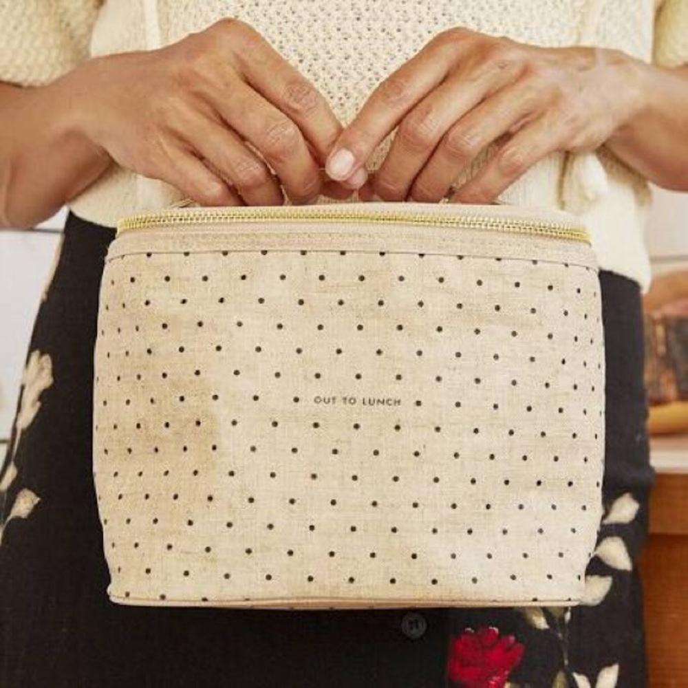 Kate Spade oatmeal Polka Dot lunch cooler bag